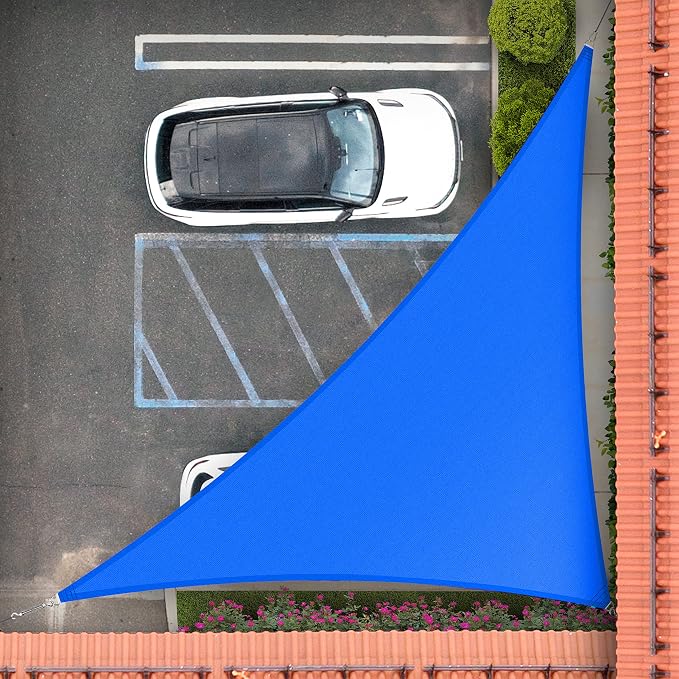 Royal Shade 19' x 22' x 29.1' Blue Right Triangle Sun Shade Sail Order to Make by RoyalShade