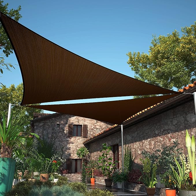 11' x 17' x 20.2' Brown Sun Shade Sail UPF50 Right Triangle SMTAPT12 Canopy by ShadeMart