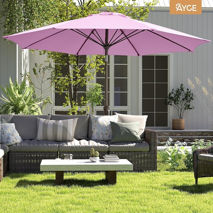 Ayge Patio Umbrella 9FT Outdoor Umbrella Patio Table - Image 6