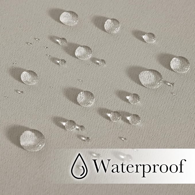 NICETOWN Weighted Curtains for Patio Waterproof W66xL84 Natural 2 Panels | - Image 3