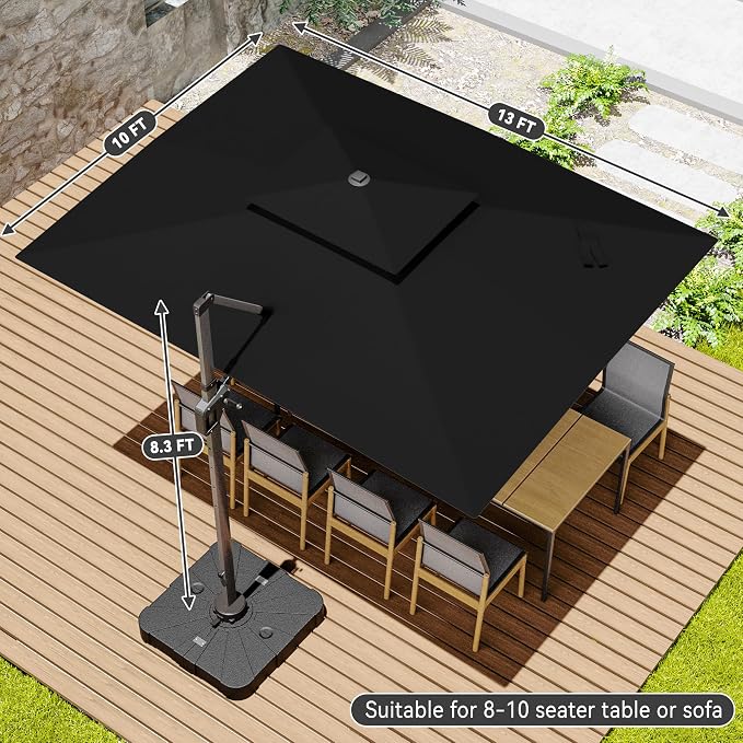 10x13 FT Outdoor Cantilever Patio Umbrella - Image 9