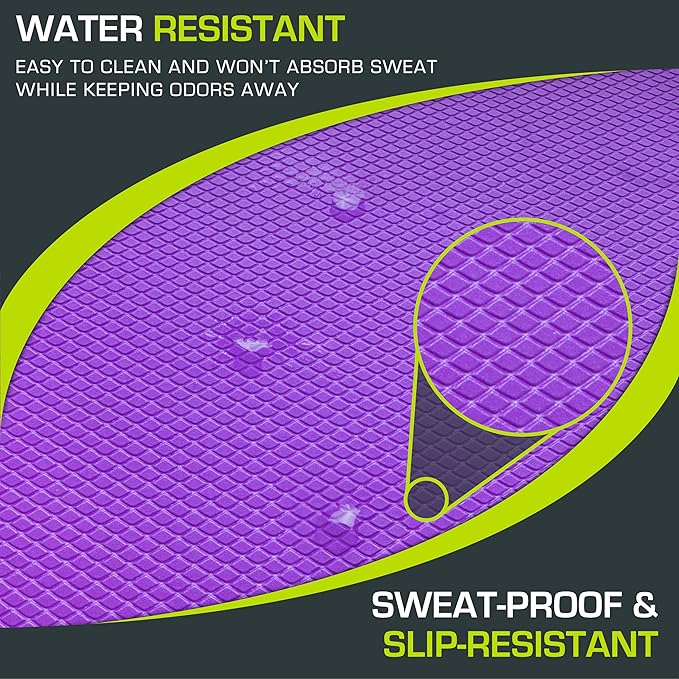 ProsourceFit Exercise Balance Pad – Large Cushioned Non-Slip Foam Mat & Knee Pad for Fitness, Stability Training, Physical Therapy, Yoga 15"x19", Purple