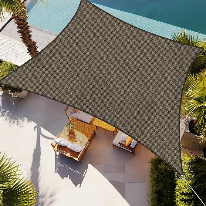 Shade&Beyond 7'x17' Sun Shade Sail Canopy Rectangle, UV Block Breathable Curved by ShadeBeyond