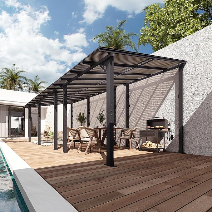 Aoxun 26’x10’ Gazebo with Aluminum Frame & Polycarbonate Panel, Outdoor Patio - Image 8
