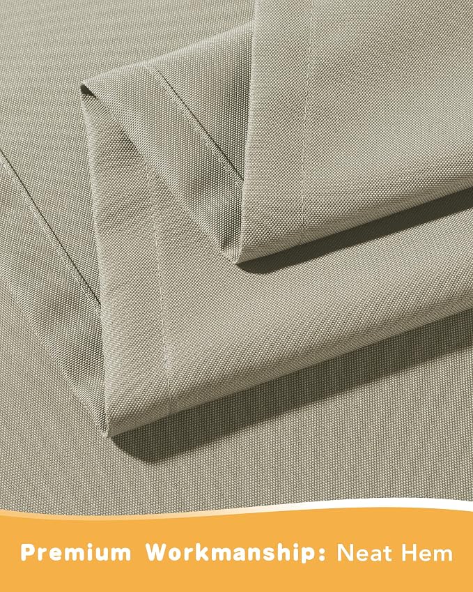 HolidayIdeas Outdoor Curtains for Patio Waterproof 2 Pcs 84x84 Inch Taupe | - Image 6