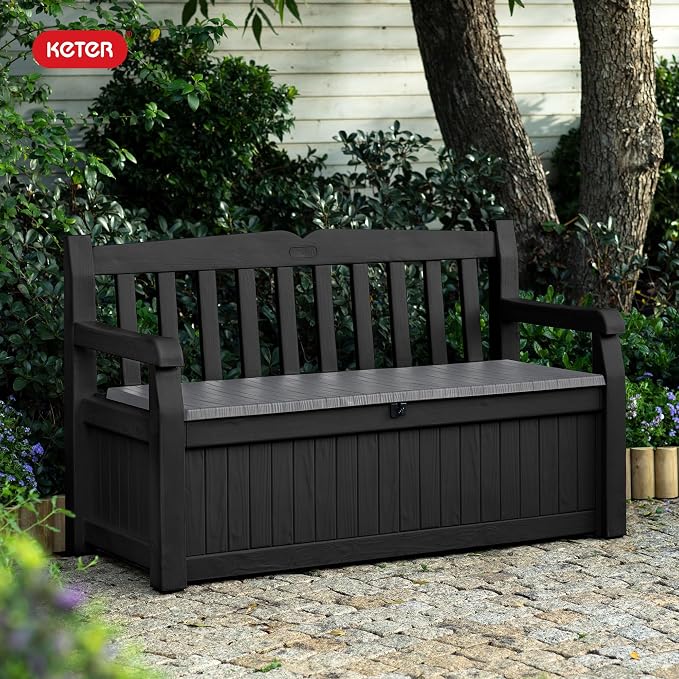 Keter Solana 70 Gal Outdoor Storage Bench - Image 2