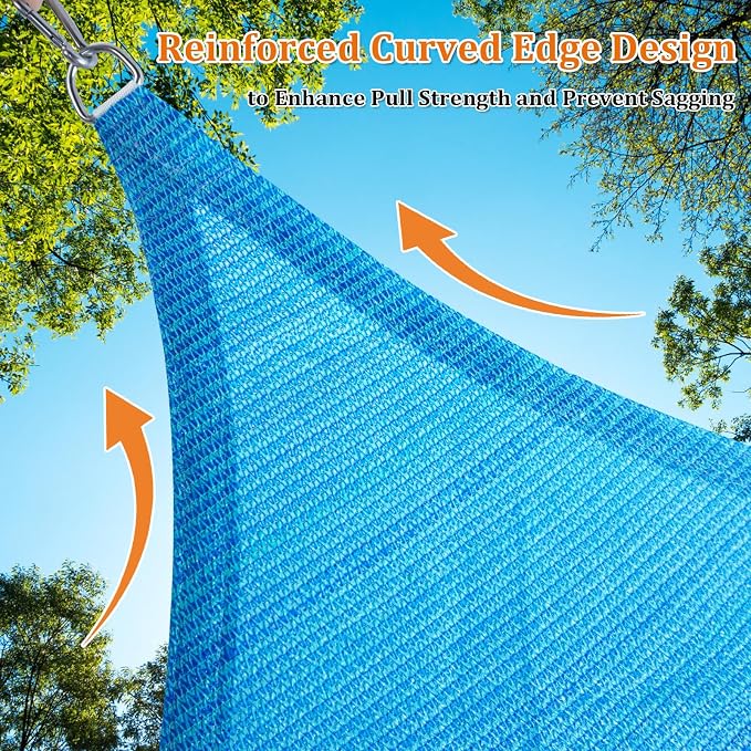 Shade&Beyond Custom Sun Shade Sail 16'x20'x25.6' Triangle Sun Sail Shades Patio - Image 5