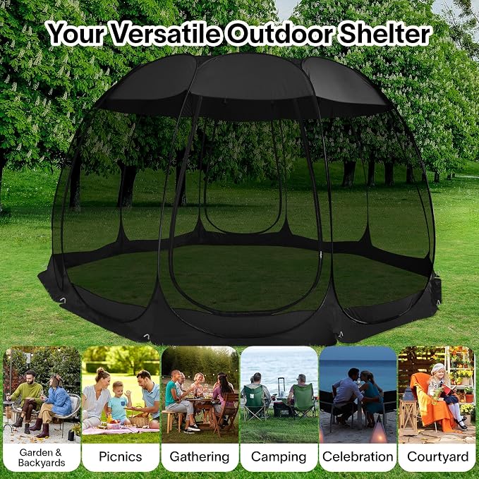 Alvantor Pop Up Screen House Tent, Instant Outdoor Gazebo - Image 8