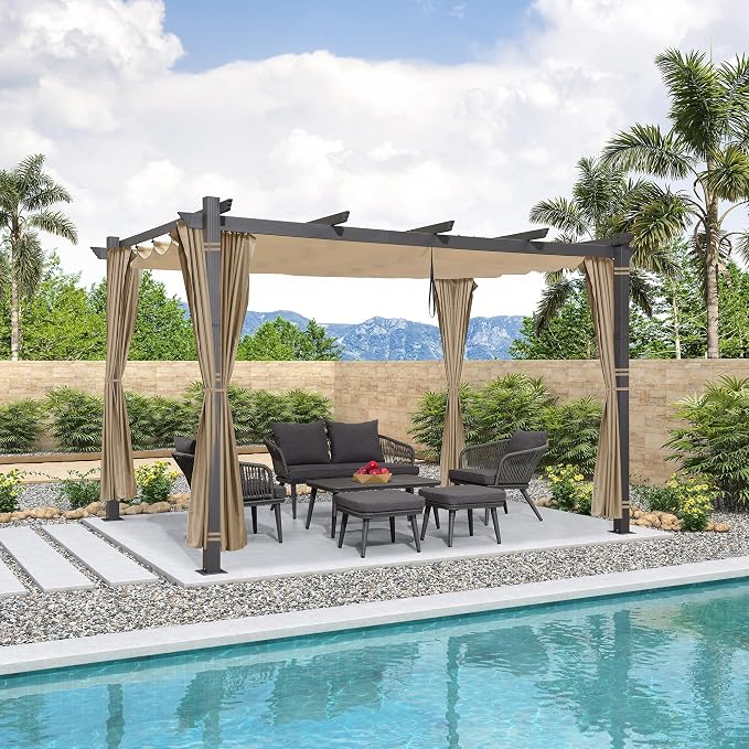 PURPLE LEAF Outdoor Aluminum Pergola 10'x13' by PURPLELEAF