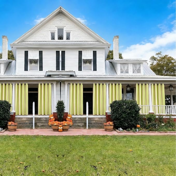 2 Panels Outdoor Stripe Curtains - Image 3