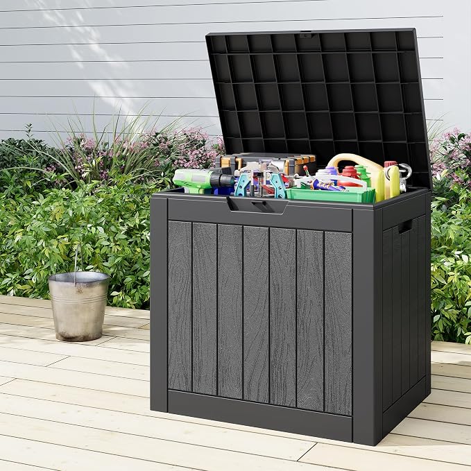 Deck Box, 35 Gallon Resin Indoor and Outdoor Storage Boxes Waterproof - Image 7