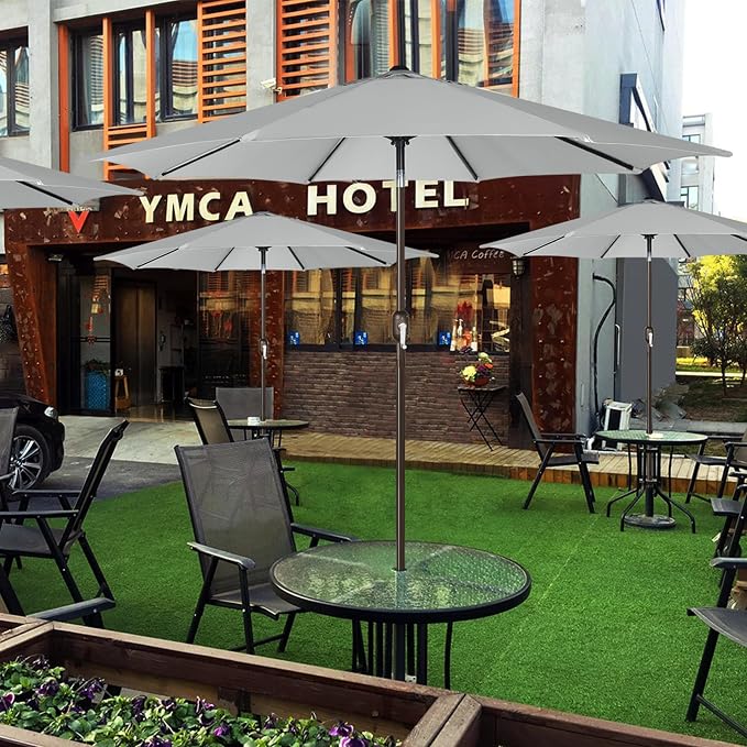 9' Outdoor Patio Umbrella, Outdoor Table Umbrella, Yard Umbrella, Market - Image 6