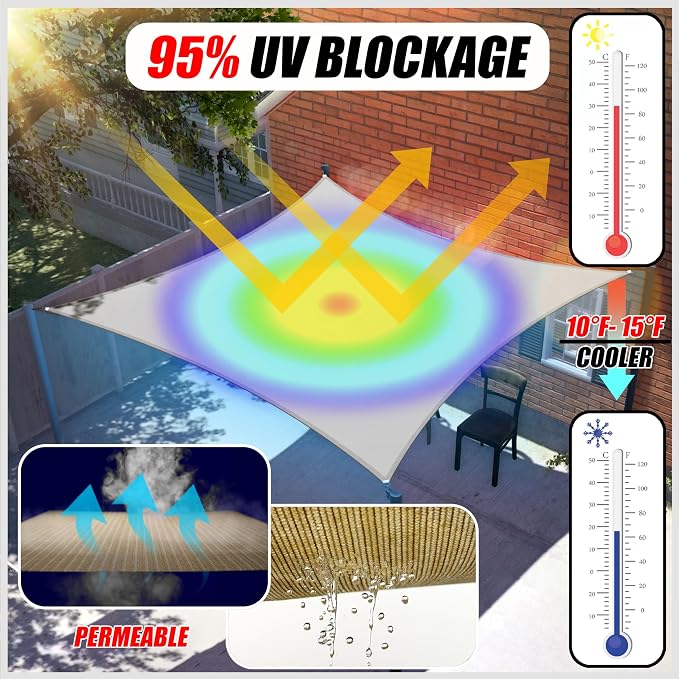 ColourTree CTAPRT16 Custom Size Order to Make 22' x 22' x 31.1' Green Right - Image 2