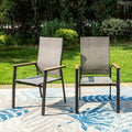 PHI VILLA Outdoor Stackable Dining Chairs Set of 2 w/Aluminum Frame, by PHIVILLA