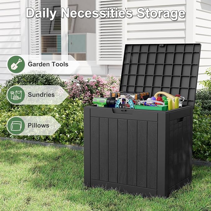 32 Gallon Outdoor Storage Box 2 Pack All-Weather Deck Box - Image 5