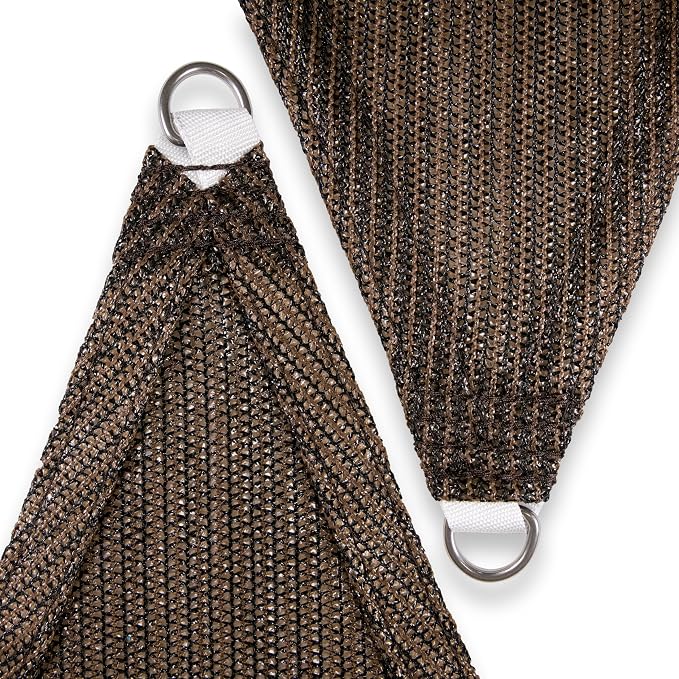 Amgo Custom Size 23' x 24' x 33.2' Brown Right Triangle Sun Shade Sail UPF50+ - Image 8