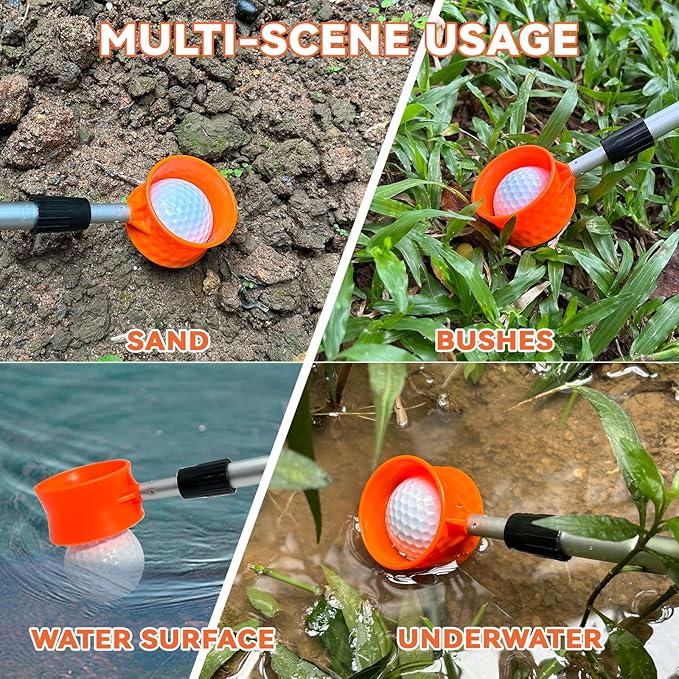 SPEENSUN Golf Ball Retriever Telescopic,Golf Ball Water Retriever,Max 12Ft Lightweight Aluminum Alloy Golf Ball Grabber,Not Easy to Break and No Corrosion Golf Ball Retriever for Water and Bushes