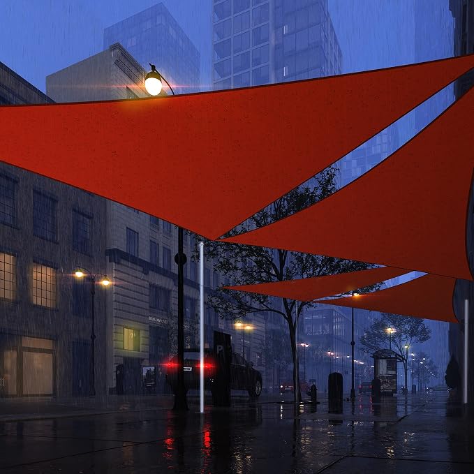 Royal Shade 16' x 21' x 26.4' Red Triangle Waterproof Sun Shade Sail Order to - Image 7