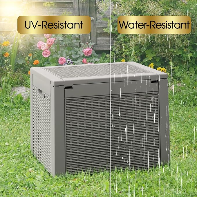 29 Gallon Outdoor Storage Box, Resin Deck Boxes Indoor and outdoor, Waterproof - Image 3