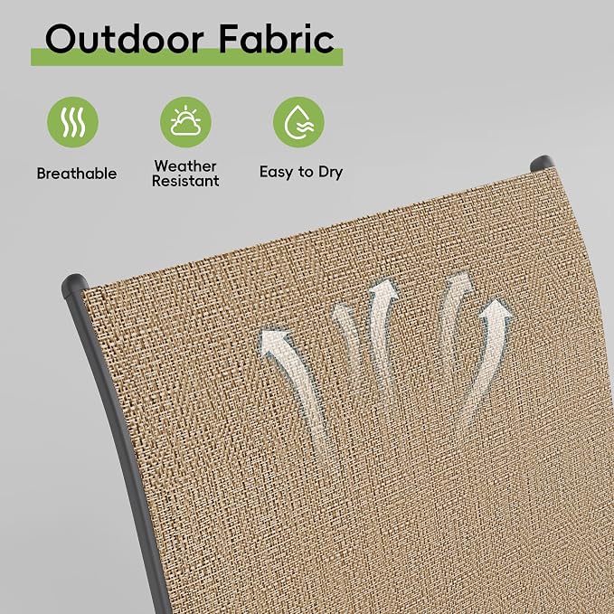 Patio Chairs Set of 4, Outdoor Dining Chairs Stackable - Image 9