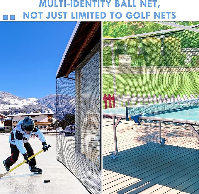 Golf Net,10Ft,15Ft,20Ft,25Ft, 30Ft, 40Ft Golf Practice Net,Sports Practice Barrier Net, Heavy Duty Ball Netting Golf Hitting Net, DIY Ball Net,Baseball Net Hockey Net and Chipping Net
