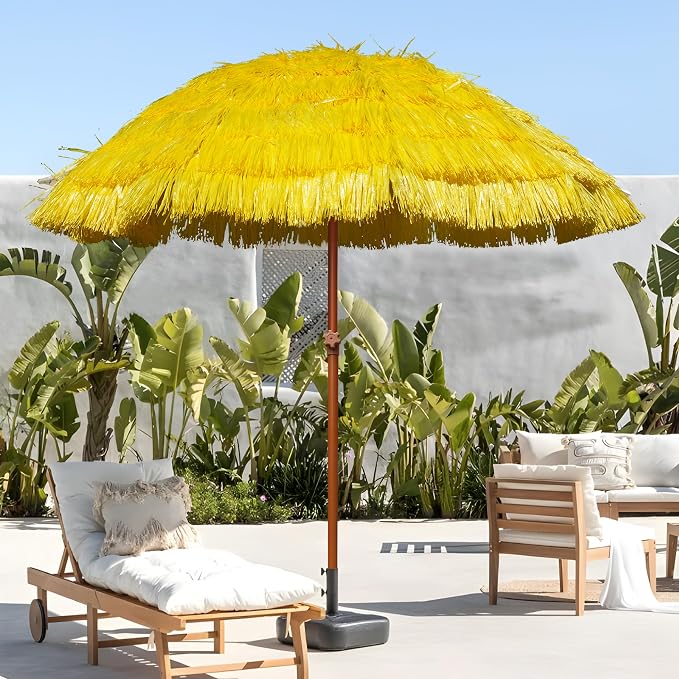 AMMSUN 7.5ft Hula Thatched Hawaiian Tiki Patio Beach Umbrella - Image 7