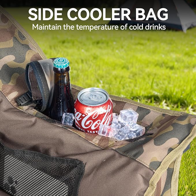 Oversized Camping Chair, Padded Camping Chairs Support 450LBS, Camouflage | - Image 8
