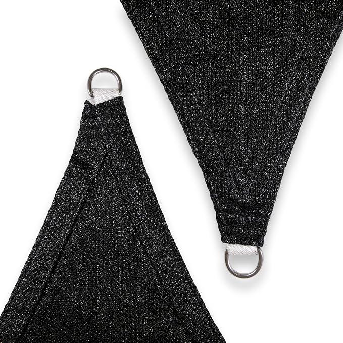 Amgo Custom Size 17' x 19' x 25.5' Black Right Triangle Sun Shade Sail UPF50+ - Image 8