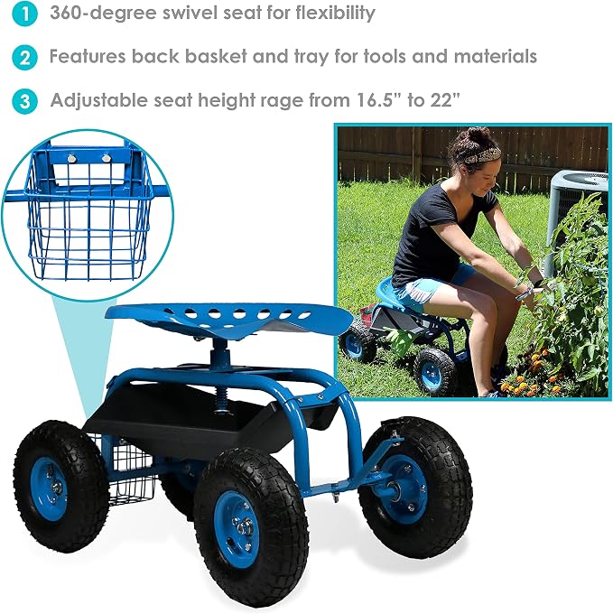 Sunnydaze Rolling Garden Cart - Image 2