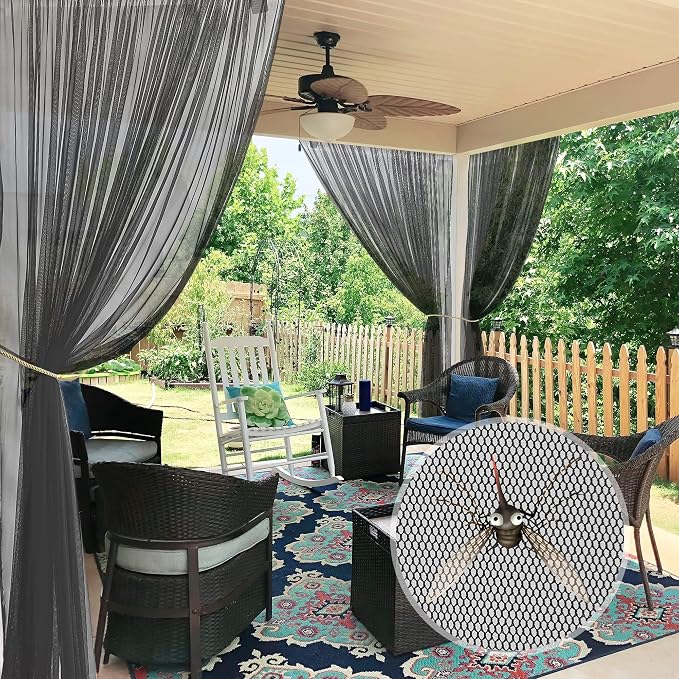 RYB HOME Mosquito Netting Outdoor Curtains - Image 2