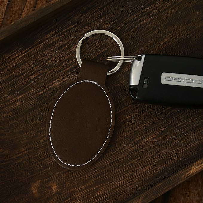 LaserGram Oval Keychain, Off Road Racer, Personalized Engraving Included (Rustic with Silver)