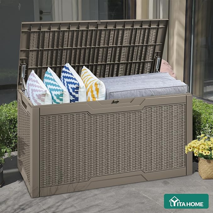 YITAHOME 100 Gallon Large Resin Deck Box Outdoor Storage Boxes - Image 7