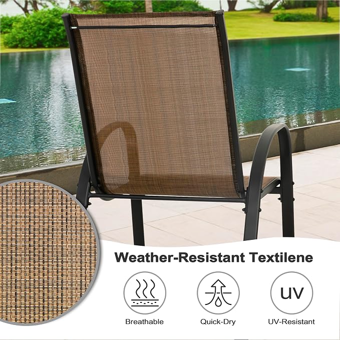 NUU GARDEN Patio Dining Chairs Set of 4, Outdoor Stackable Dining Chairs - Image 6