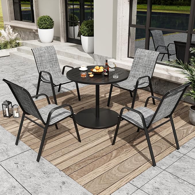 Patio Dining Chairs Set of 8, Outdoor Stackable Dining Chairs - Image 9