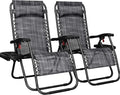 Yaheetech 26" Zero Gravity Recliners Adjustable Set of 2, Cup Holder Trays and by Unknown