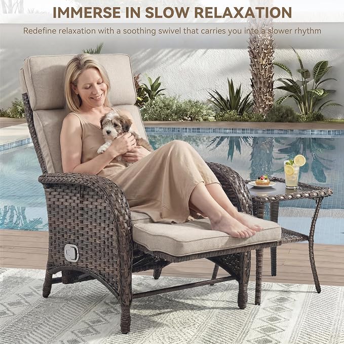 Zero Gravity Wicker Patio Recliner Chair - Image 5