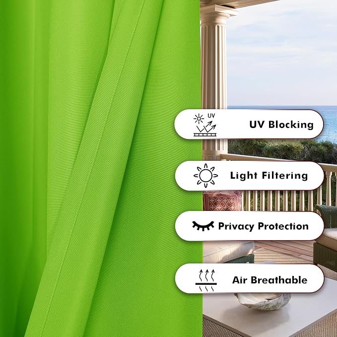 BONZER Outdoor Curtains for Patio Waterproof | Thick Privacy Grommet Light - Image 4