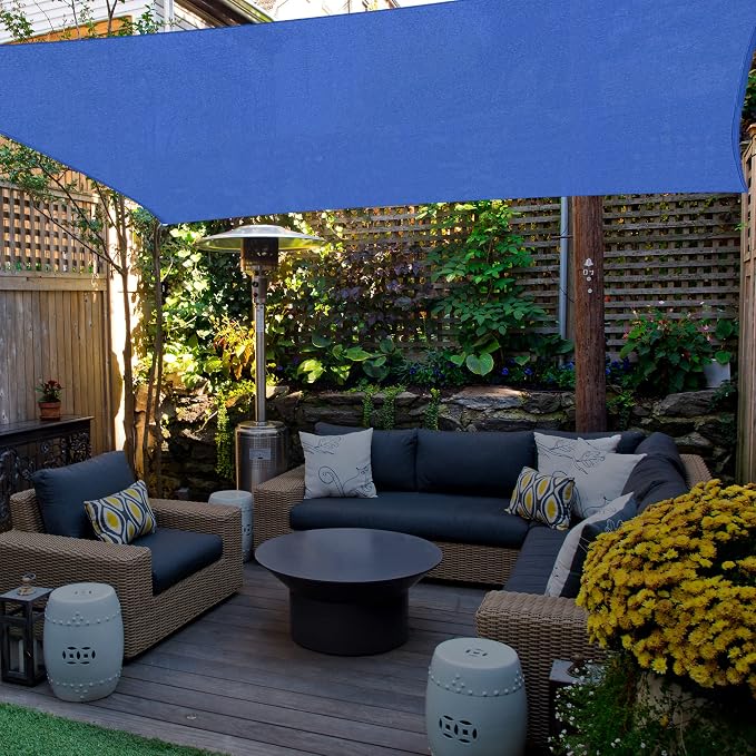 AsterOutdoor Sun Shade Sail Rectangle 10' x 13' UV Block Canopy - Image 9