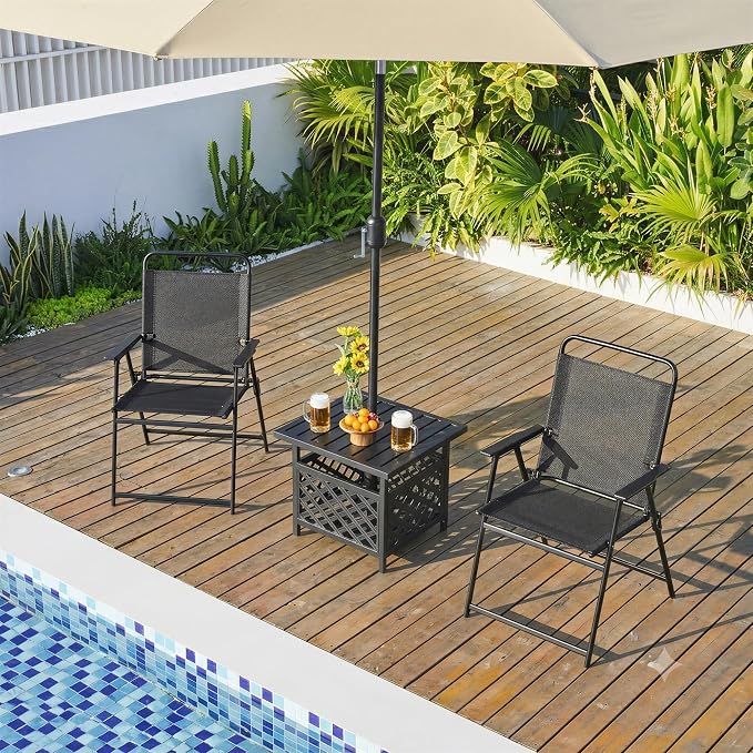 Yaheetech Outdoor Patio Chairs Set of 4, Folding Lawn Chair, no assembly - Image 9