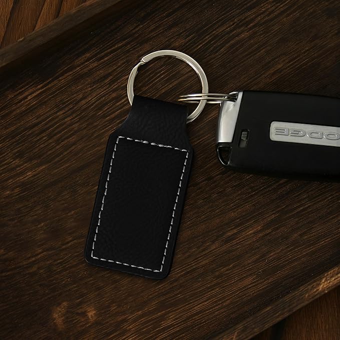 LaserGram Rectangle Keychain, Coat of Arms Germany, Personalized Engraving Included (Black with Silver)