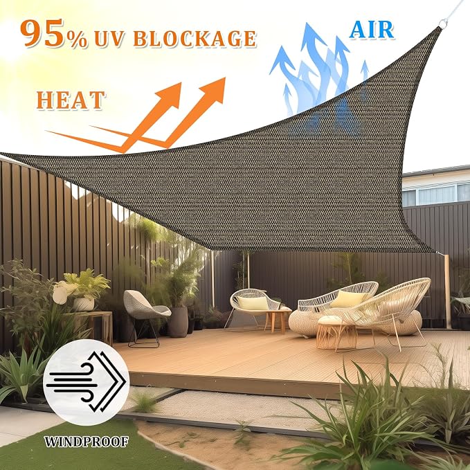 Shade&Beyond 5'x6' Sun Shade Sail Canopy Rectangle, UV Block Breathable Curved - Image 2