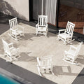 SERWALL HDPE Oversized Outdoor Rocking Chairs Set of 6, Patio Rocker, All by SERWALL