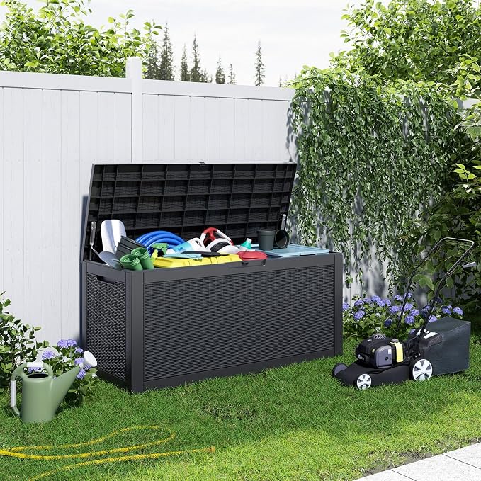 130 Gallon Outdoor Storage Box Waterproof, UV Resistant Resin Deck Box - Image 3