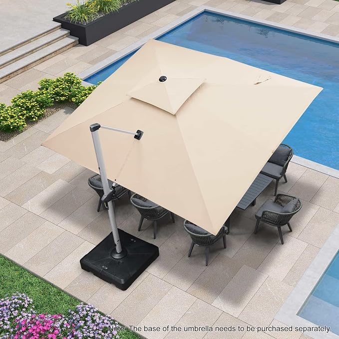 PURPLE LEAF Cantilever Patio Umbrella 10' X 12' Large, Wind Resistant, 3-Yr - Image 3