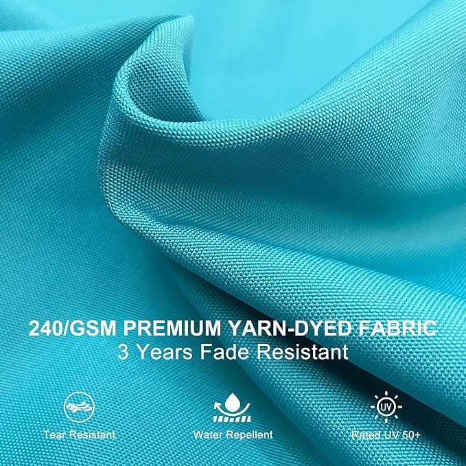 PURPLE LEAF Cantilever Patio Umbrella 10' X 13' Extra Large, Turquoise Blue | - Image 4