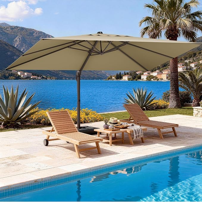 9' X 12' Cantilever Patio Umbrella Rectangle Outdoor Umbrella by ORYNTREX