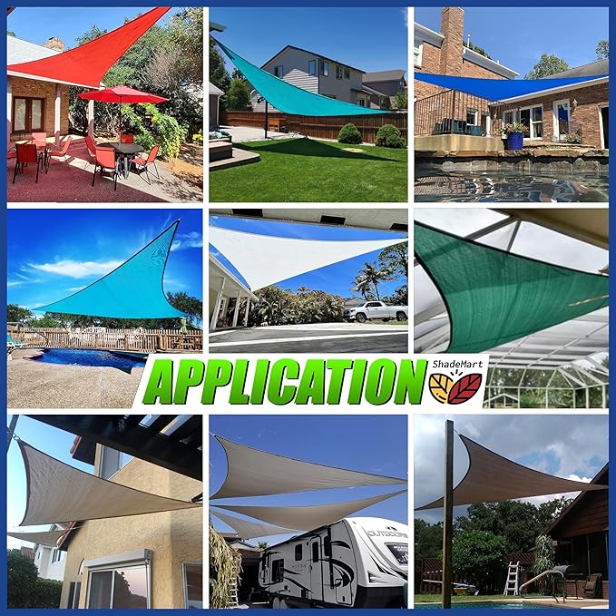 18' x 22' x 28.4' Black Sun Shade Sail UPF50 Right Triangle SMTAPT12 Canopy - Image 4