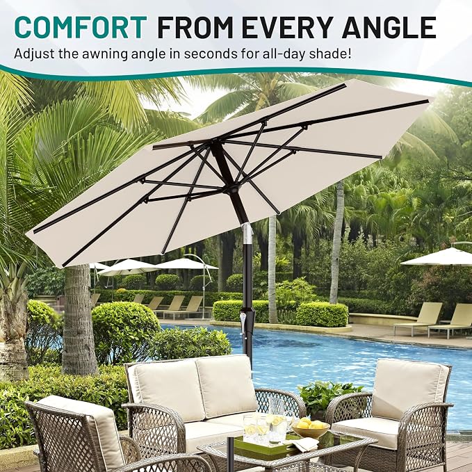 9 FT Patio Umbrella for Outdoor, Outdoor Table Umbrella - Image 6