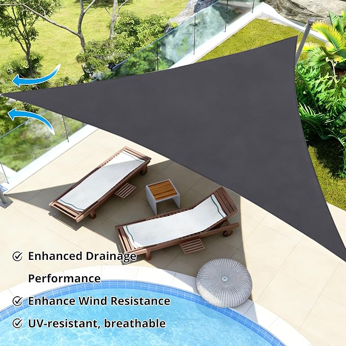 8' x 8' x 8' Triangle Sun Shade Sail - Image 6