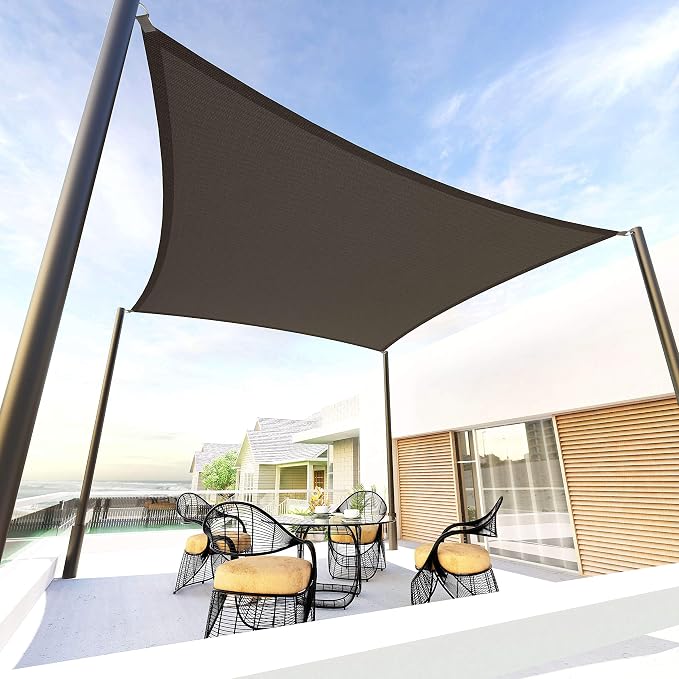 Tronssien Rectangle 12'x16' Sun Shade Sail, 95% UV Blockage Canopy Awning by Tronssien